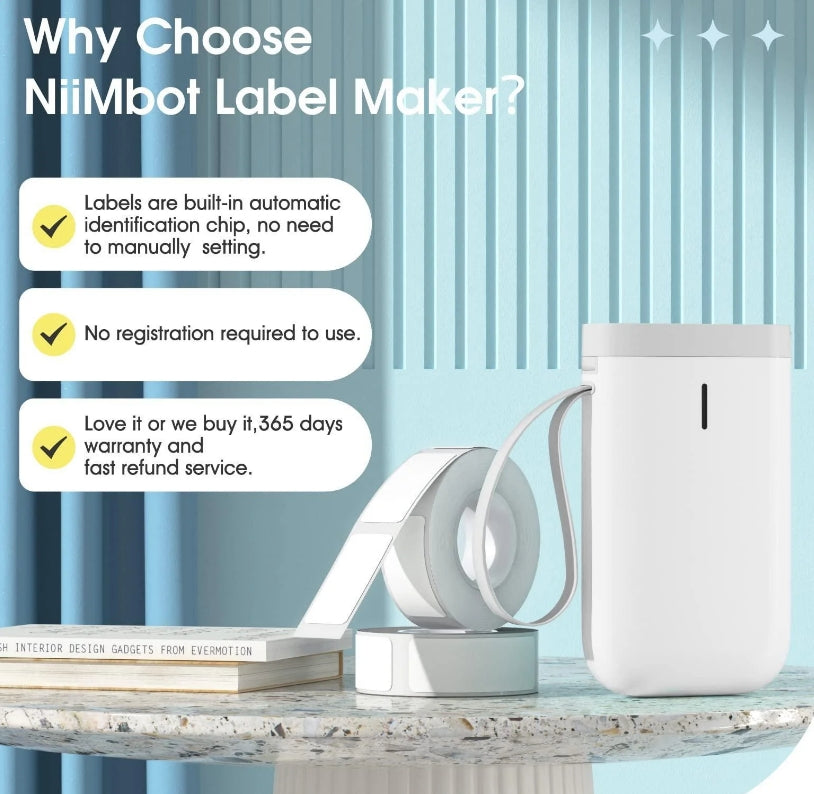 Niimbot - D11 - Portable Thermal Label Bluetooth Printer with USB Charge and lable preinstalled