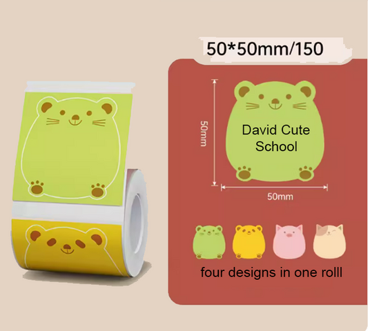 Niimbot - B21 / B3S - 50x50mm - 150 Thermal Labels - Animal Design