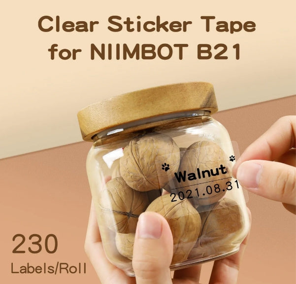 Niimbot - B1 / B21 / B3S - 40x30mm - 230 Thermal Labels - TRANSPARENT